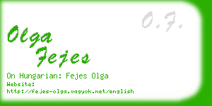 olga fejes business card